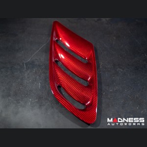  Alfa Romeo Stelvio Hood Air Vent Trim Kit - Quadrifoglio - Carbon Fiber - Red Candy